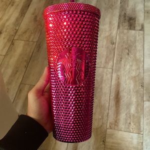 ( NEW! ) Starbucks Pink Sangria Bling Studded Holiday Cold Cup 2022